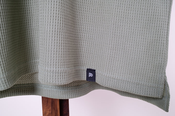Playera Tipo Polo Tela Waffle - Verde Menta