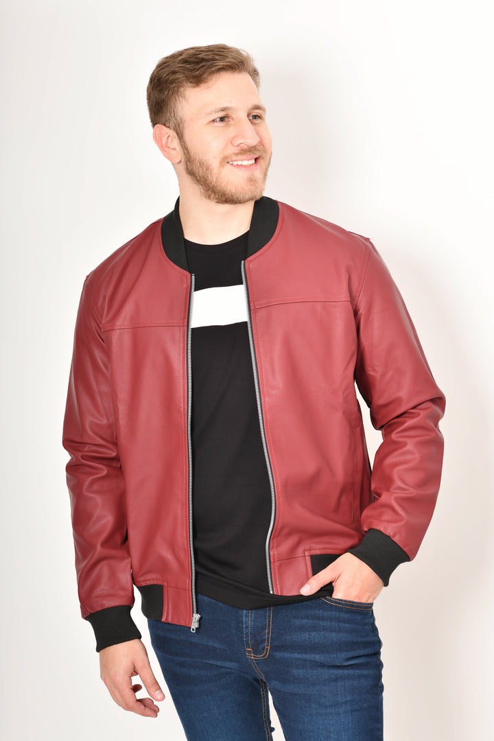 Bomber jacket cuerina - roja