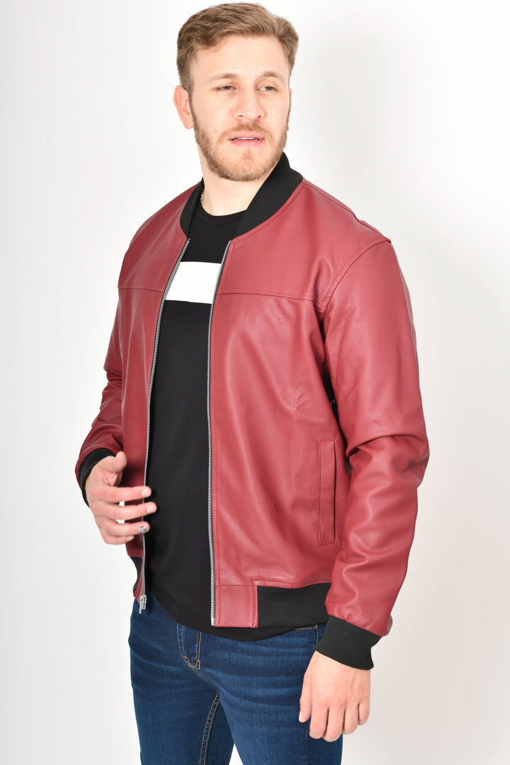 Bomber jacket cuerina - roja