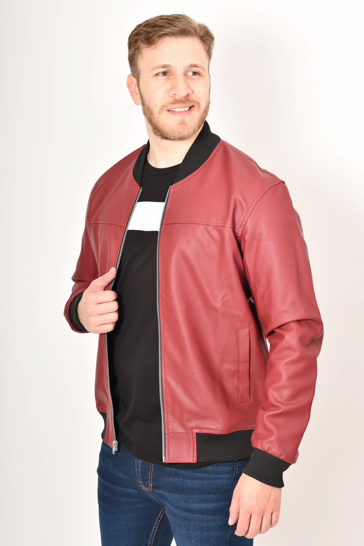 Bomber jacket cuerina - roja