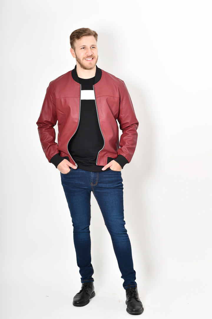 Bomber jacket cuerina - roja