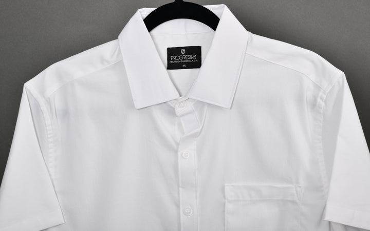 Camisa oxford manga corta cuello normal - blanco - STRETCH