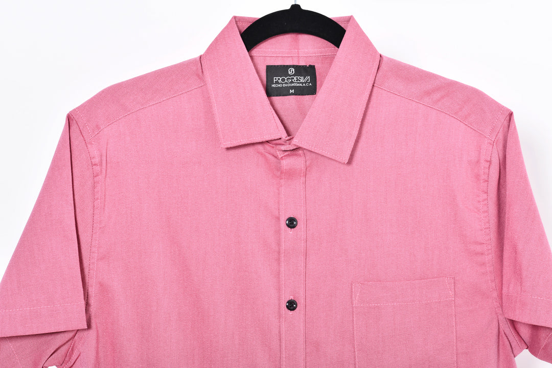 Camisa oxford manga corta cuello normal - palo rosa claro