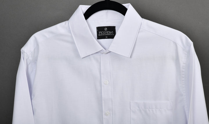 Camisa oxford manga larga cuello normal - blanca
