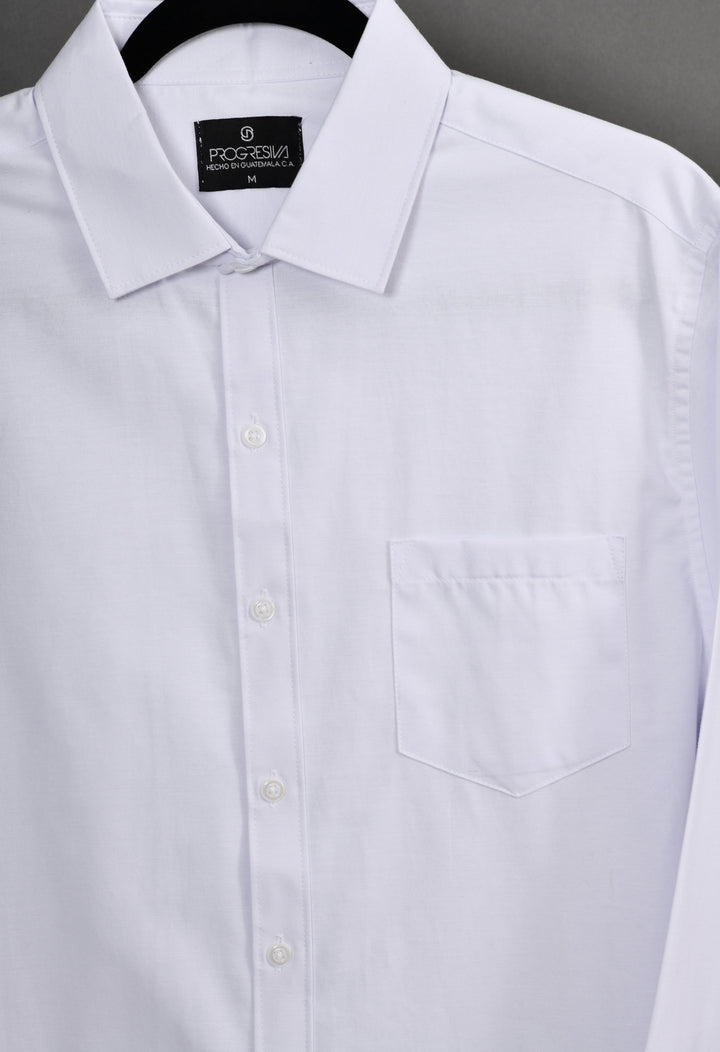 Camisa oxford manga larga cuello normal - blanca