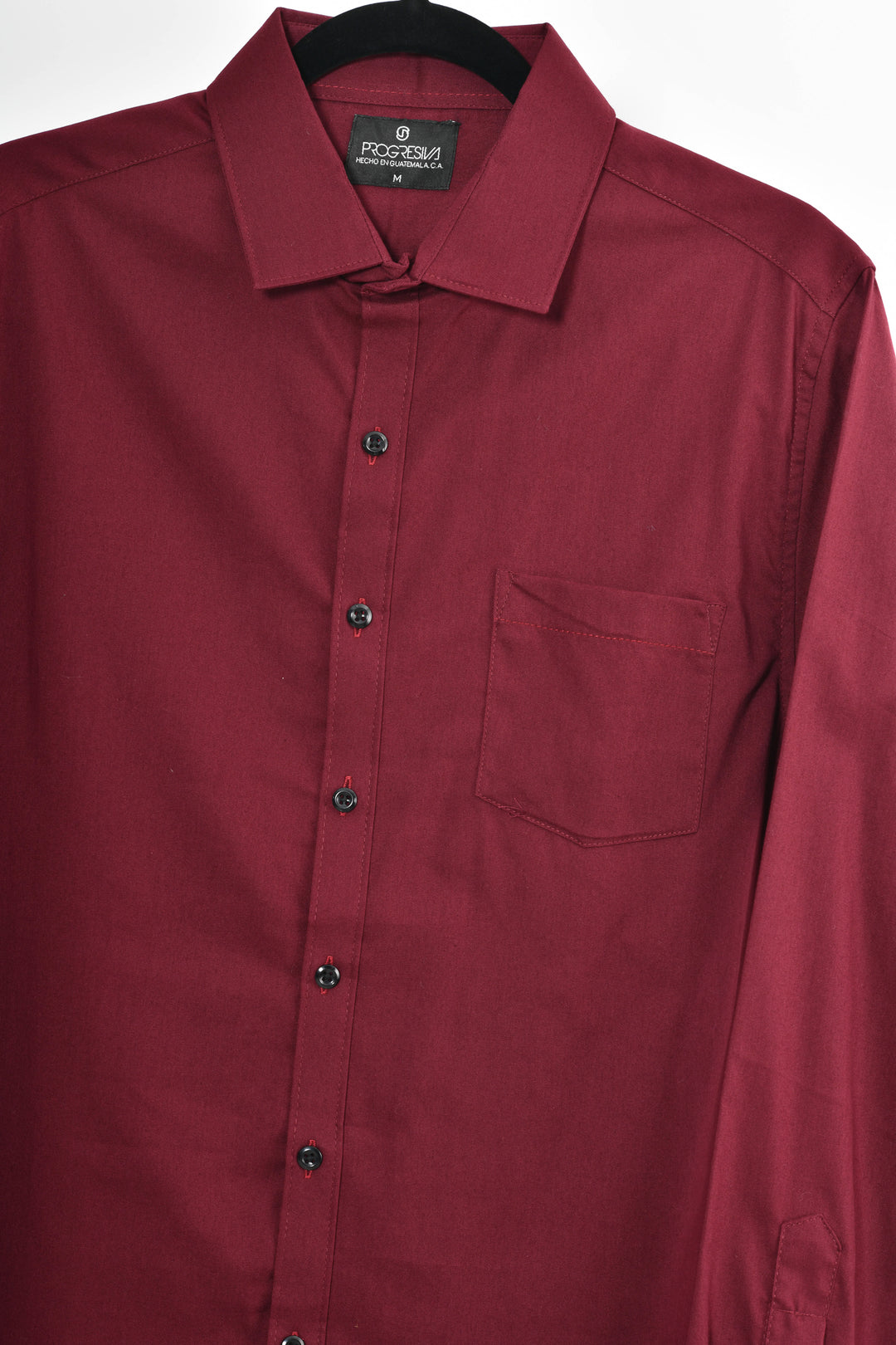 Camisa oxford manga larga cuello normal - corinto