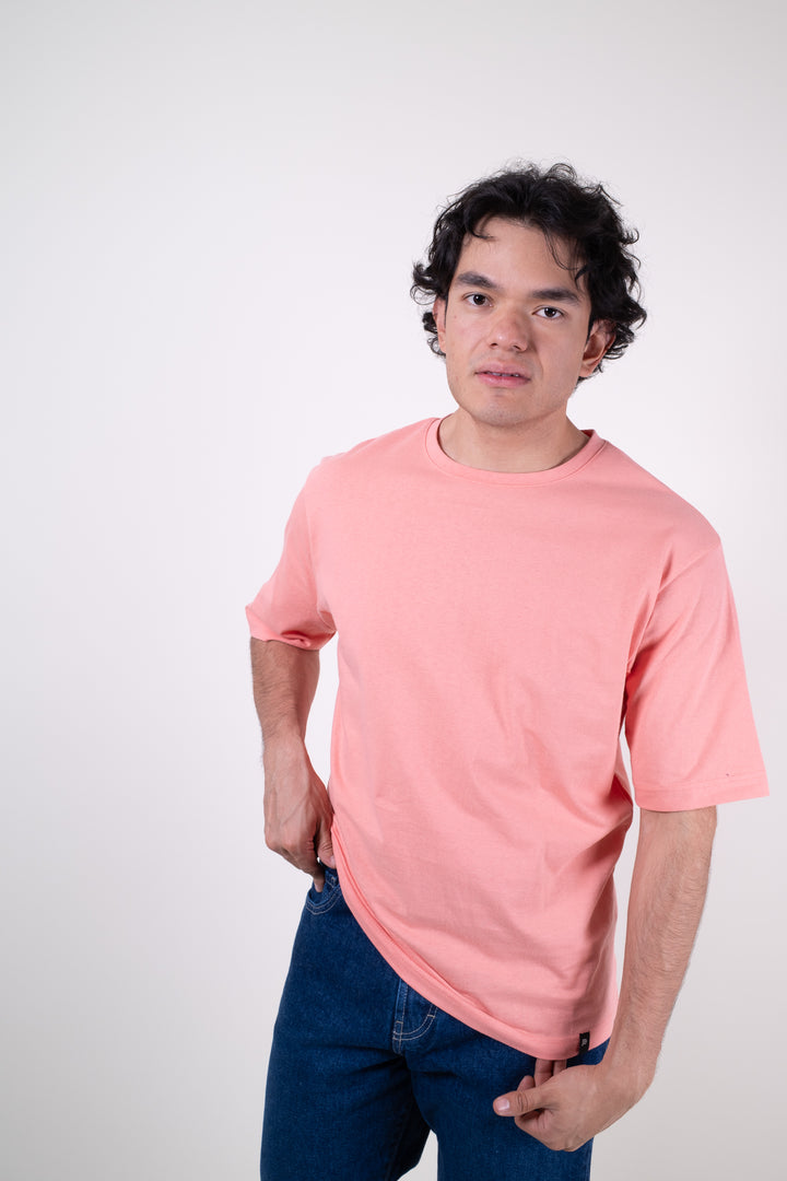 Playera Oversized Fit  - Palo Rosa