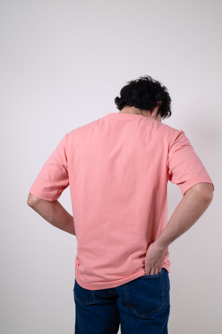 Playera Oversized Fit  - Palo Rosa