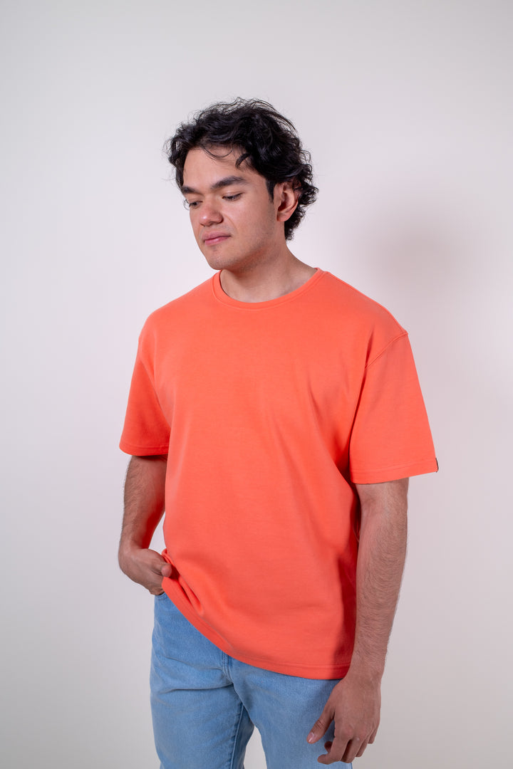 Playera Oversized Fit  - Naranja
