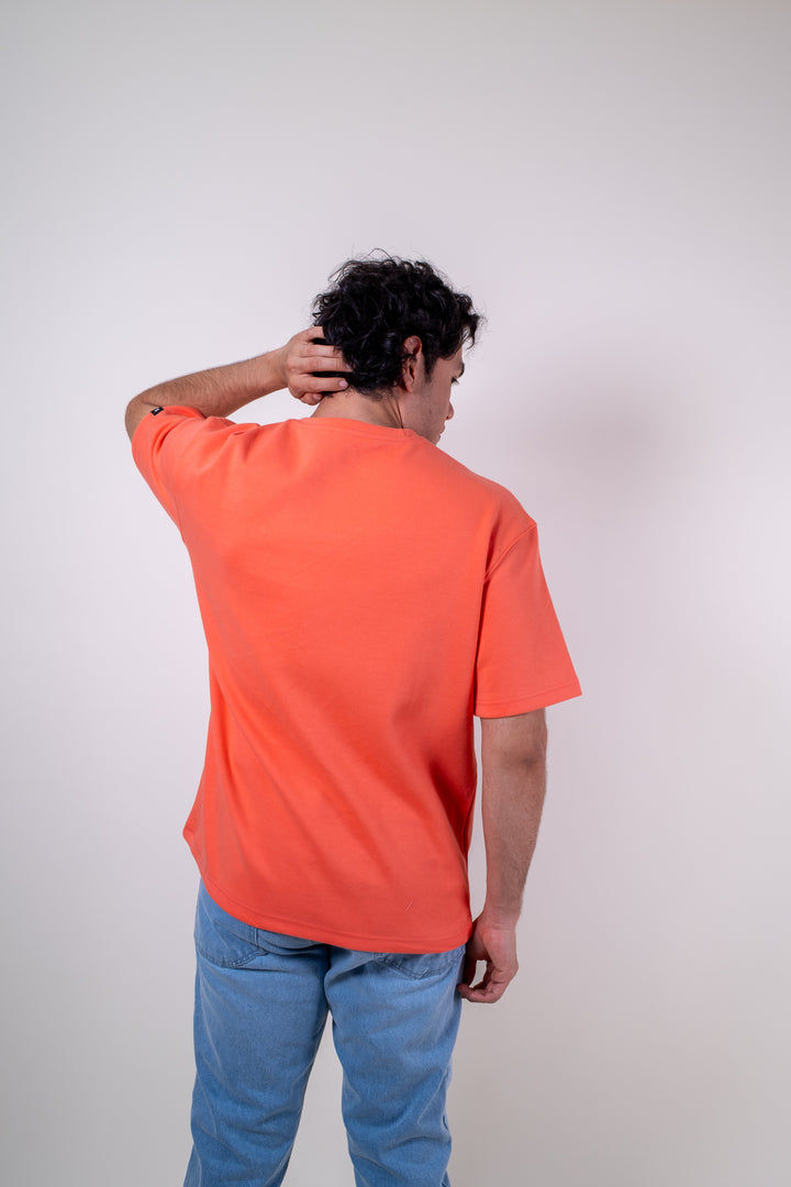 Playera Oversized Fit  - Naranja