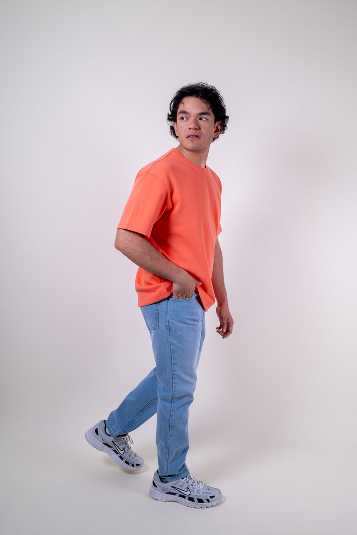 Playera Oversized Fit  - Naranja