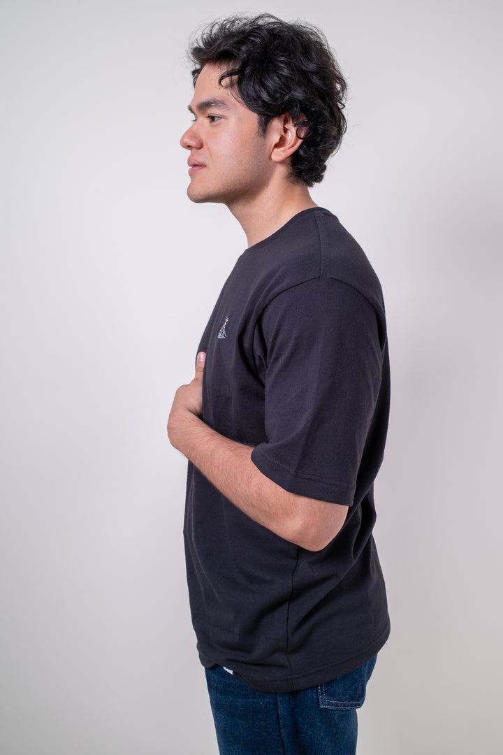 Playera Oversized Fit  - Negro