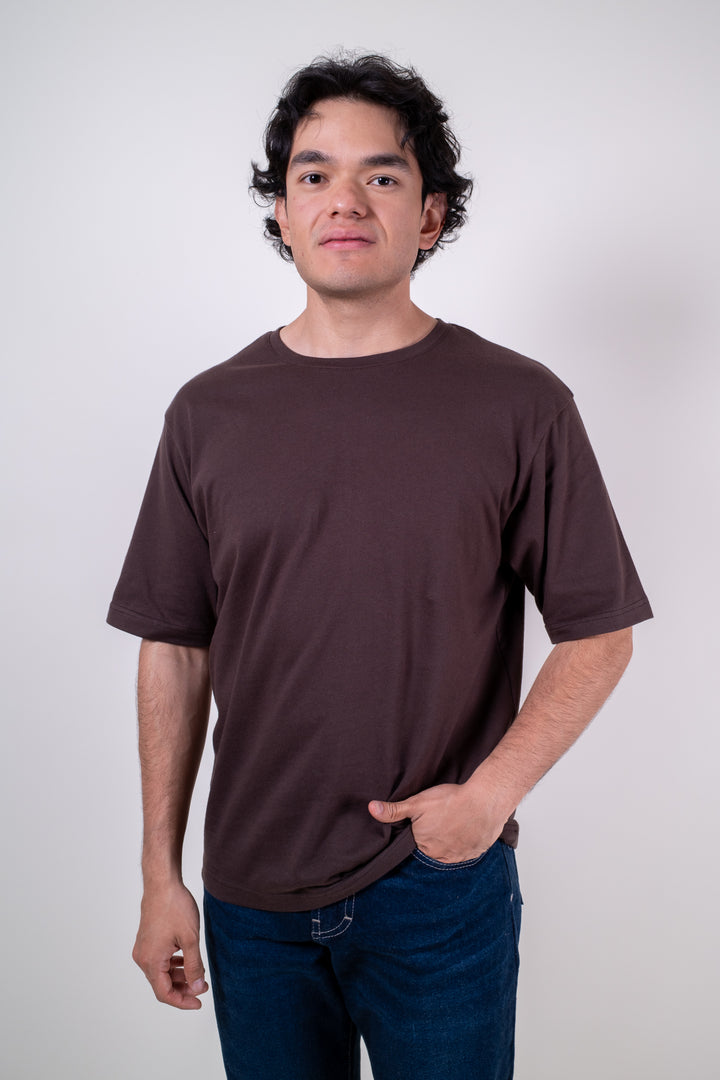 Playera Oversized Fit  - Café