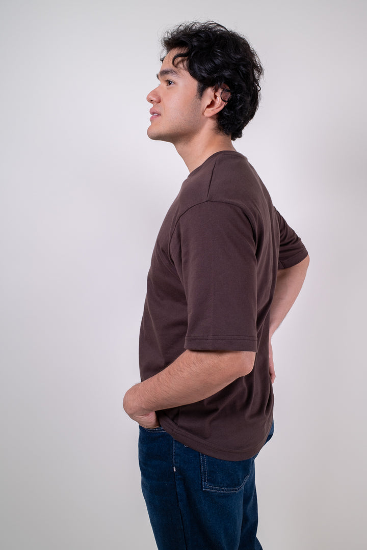 Playera Oversized Fit  - Café