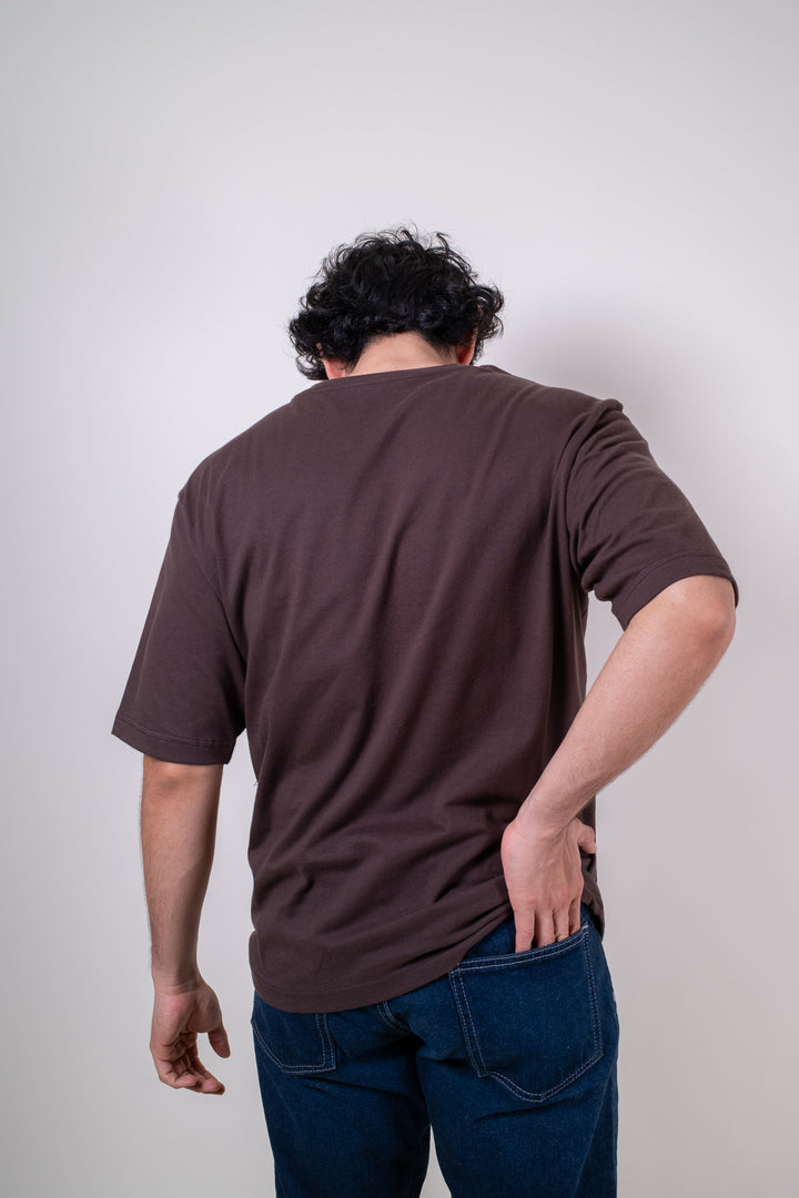 Playera Oversized Fit  - Café