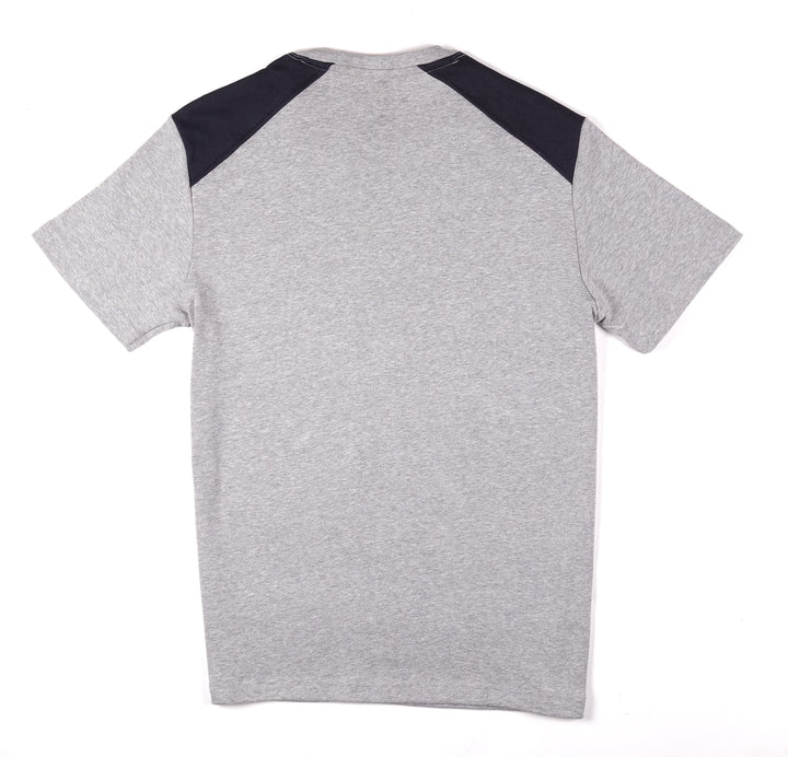 Playera Slim Fit - Gris Claro mangas azul