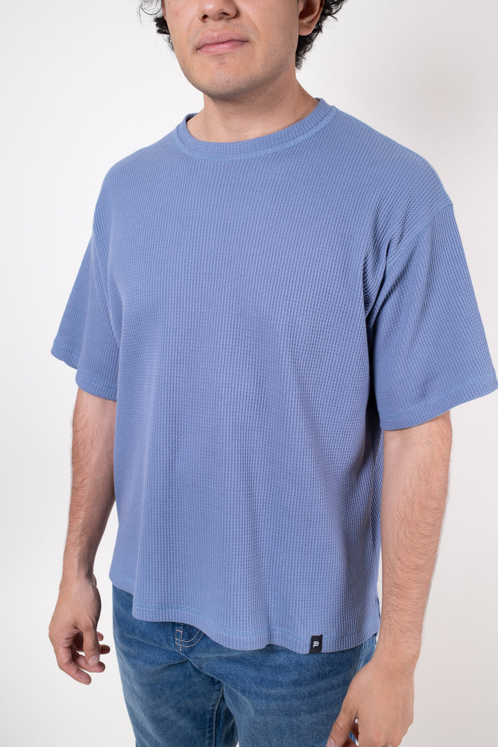 Playera Oversized Fit  - Azul Claro