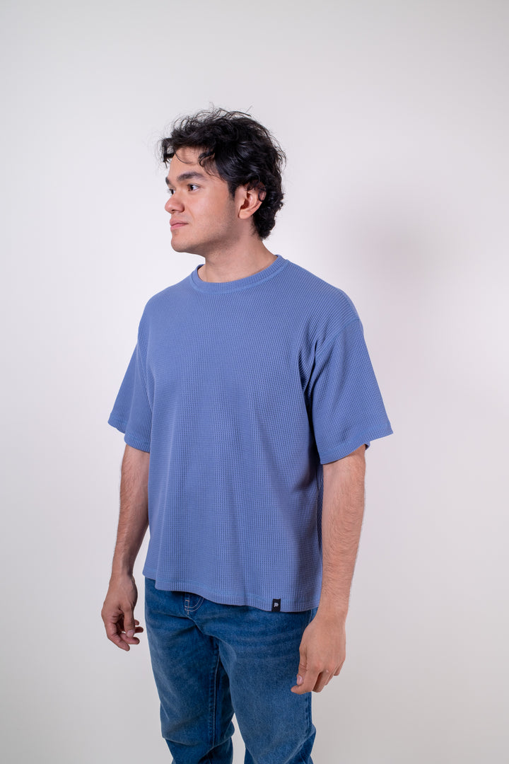 Playera Oversized Fit  - Azul Claro
