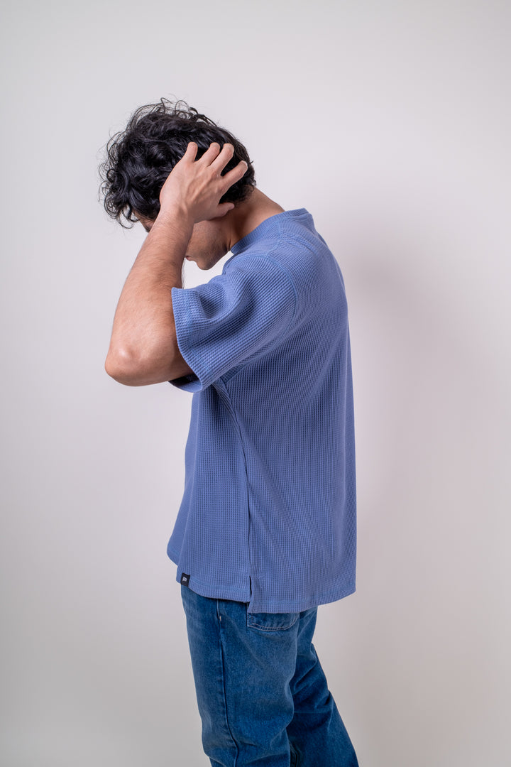 Playera Oversized Fit  - Azul Claro