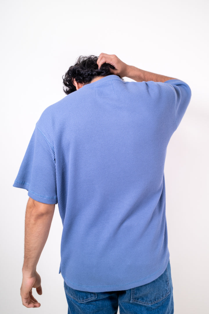 Playera Oversized Fit  - Azul Claro