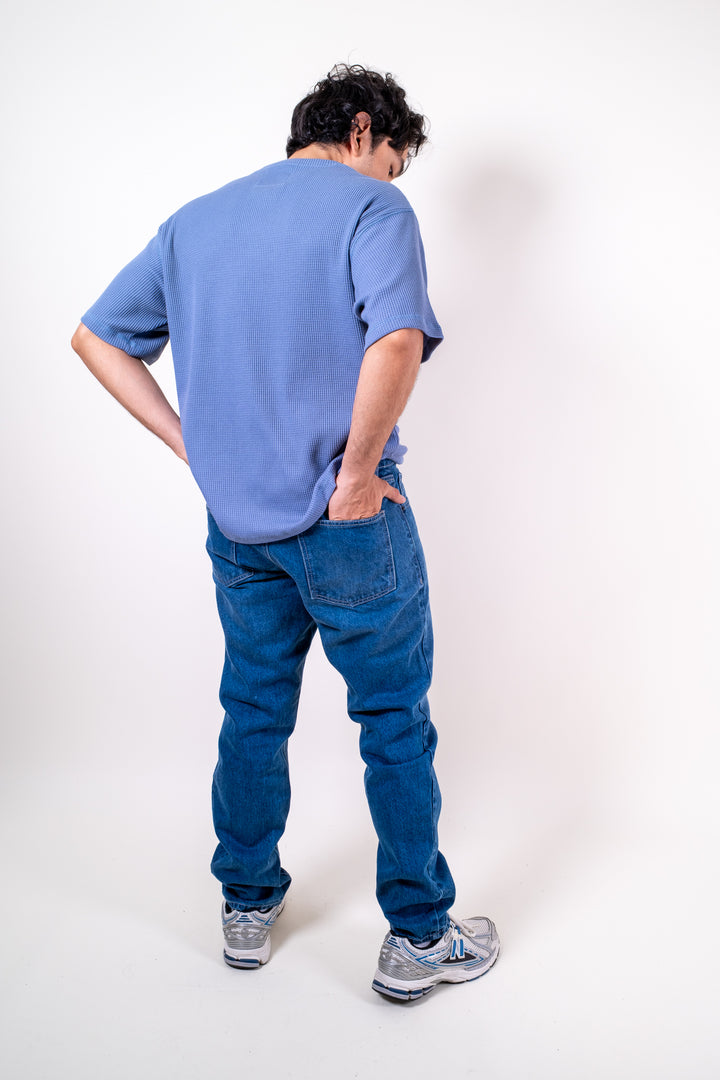 Playera Oversized Fit  - Azul Claro