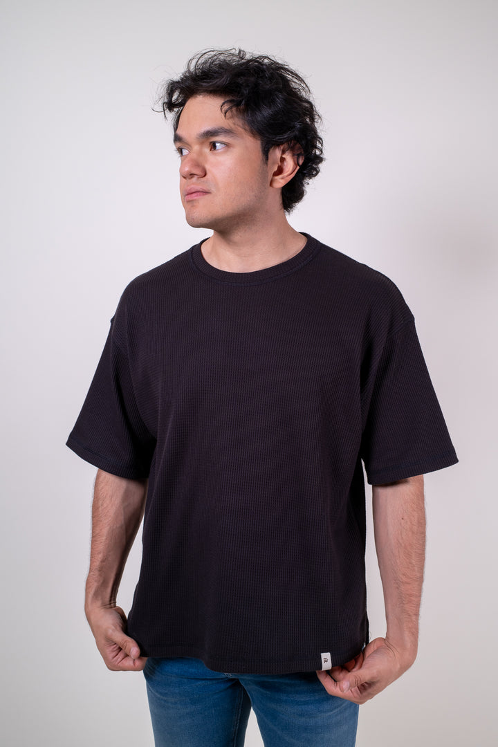 Playera Oversized Fit  - Negro