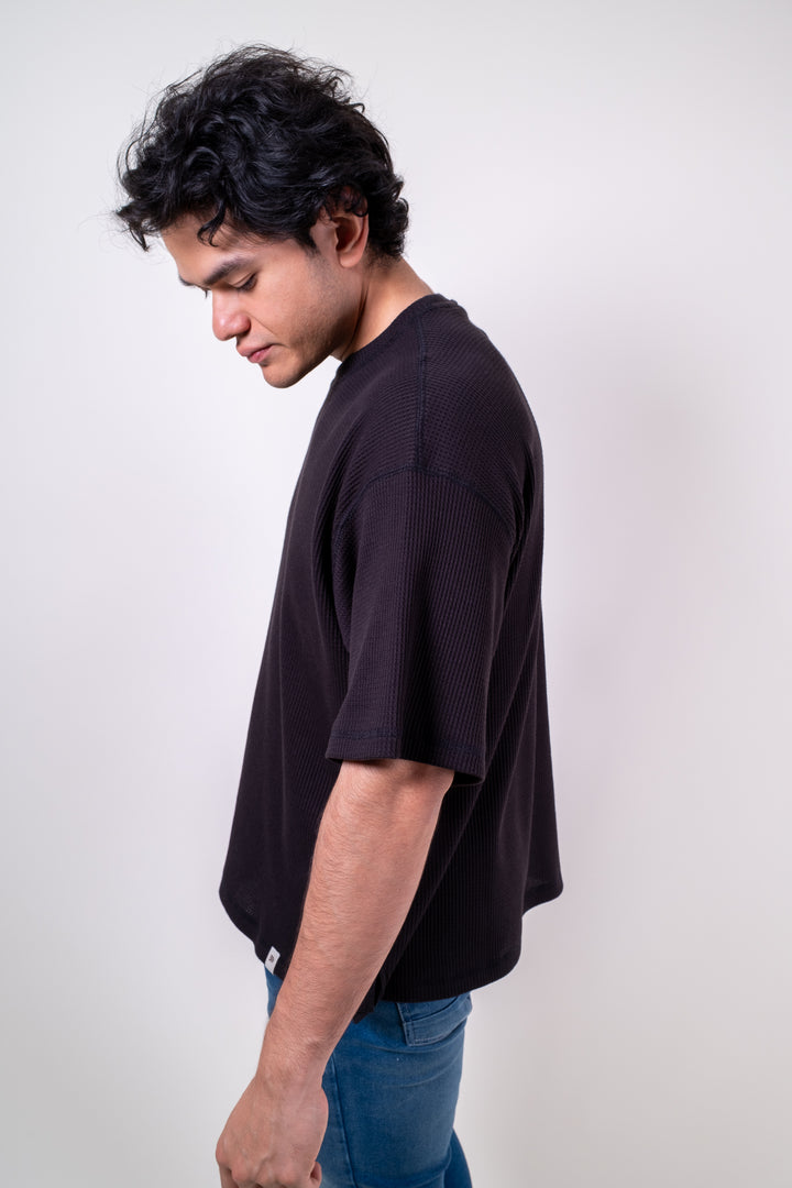 Playera Oversized Fit  - Negro