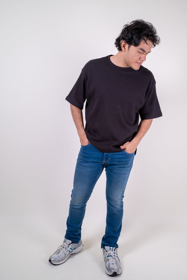 Playera Oversized Fit  - Negro