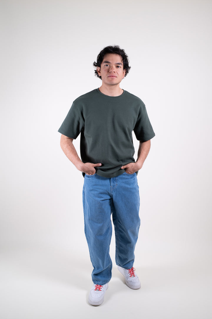 Playera Oversized Fit  - verde oscuro