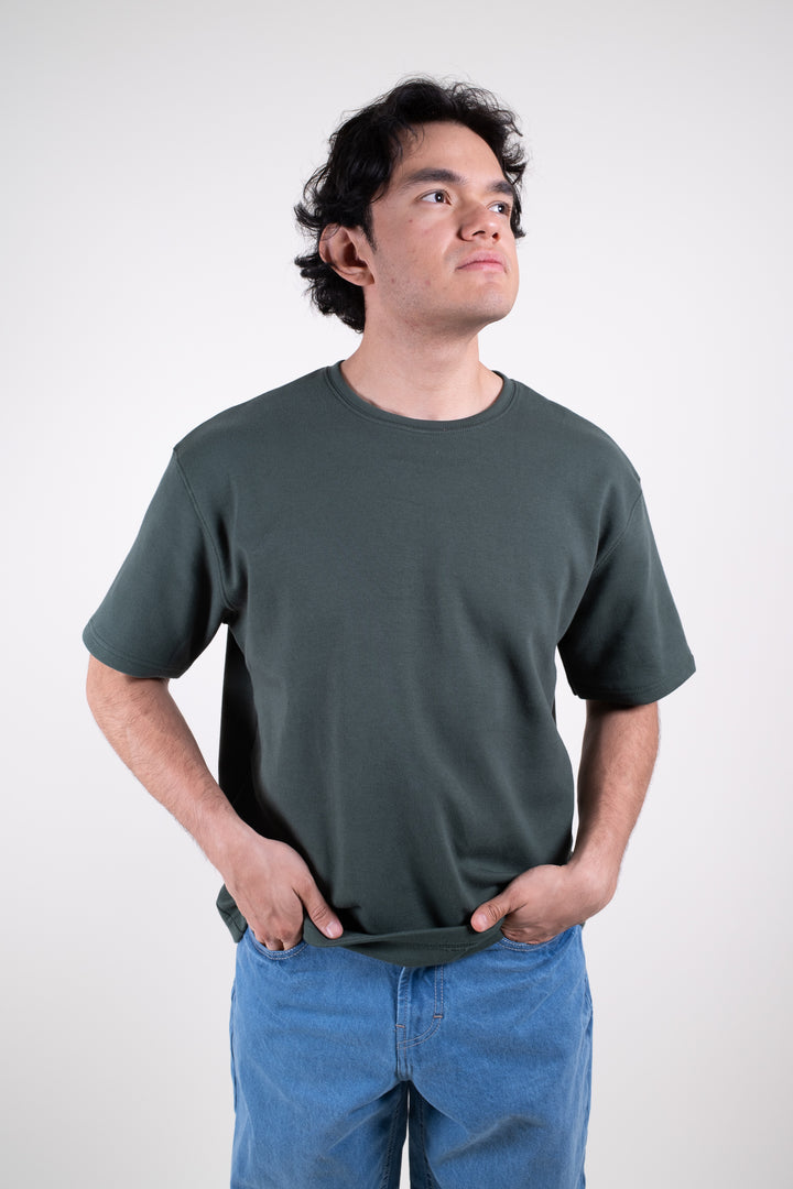 Playera Oversized Fit  - verde oscuro