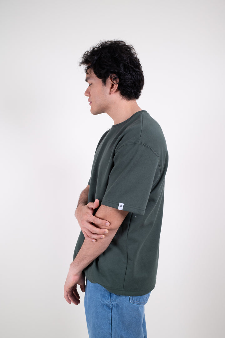 Playera Oversized Fit  - verde oscuro