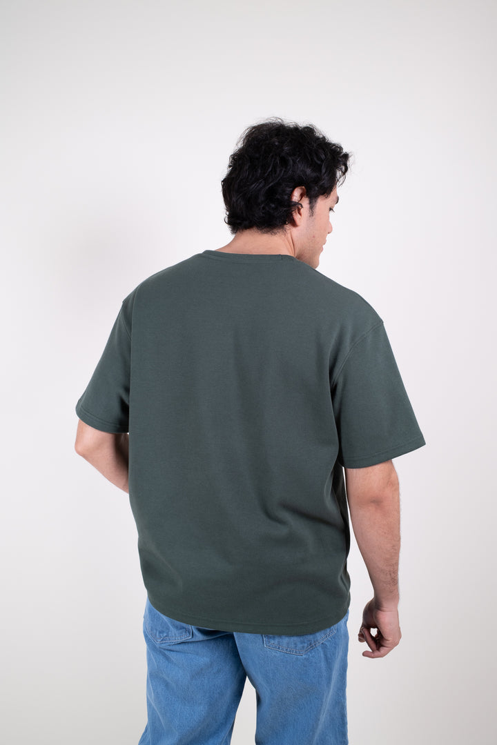 Playera Oversized Fit  - verde oscuro