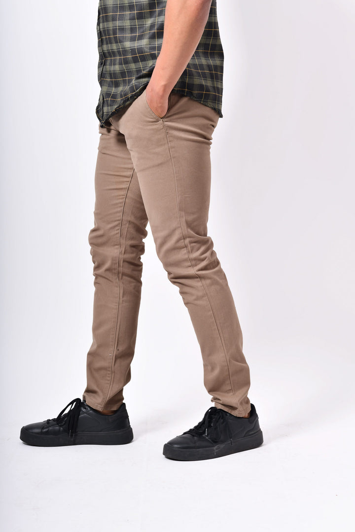 Pantalón  de gabardina skinny - kaki