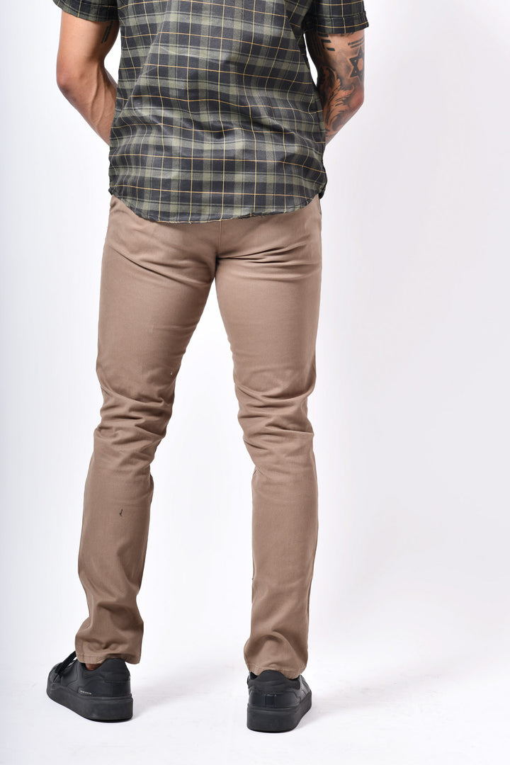 Pantalón  de gabardina skinny - kaki