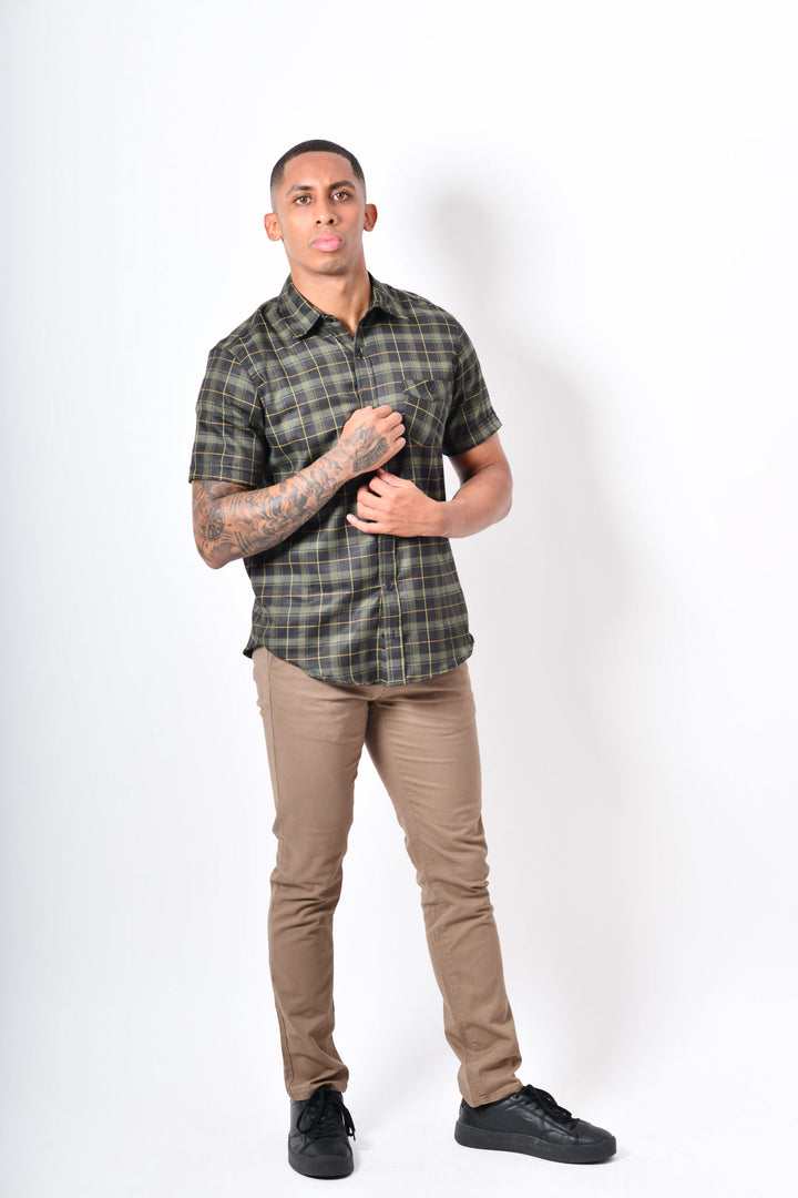 Pantalón  de gabardina skinny - kaki