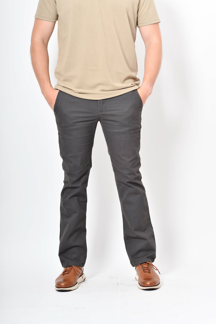 Pantalón de Gabardina - Recto -  Gris Oxford