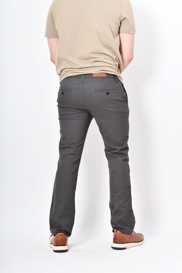 Pantalón de Gabardina - Recto -  Gris Oxford