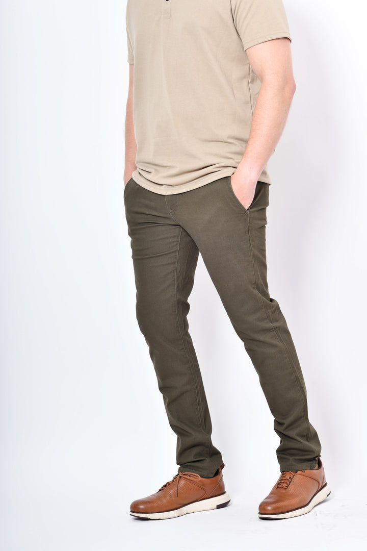 Pantalón de Gabardina - Recto - Verde Olivo