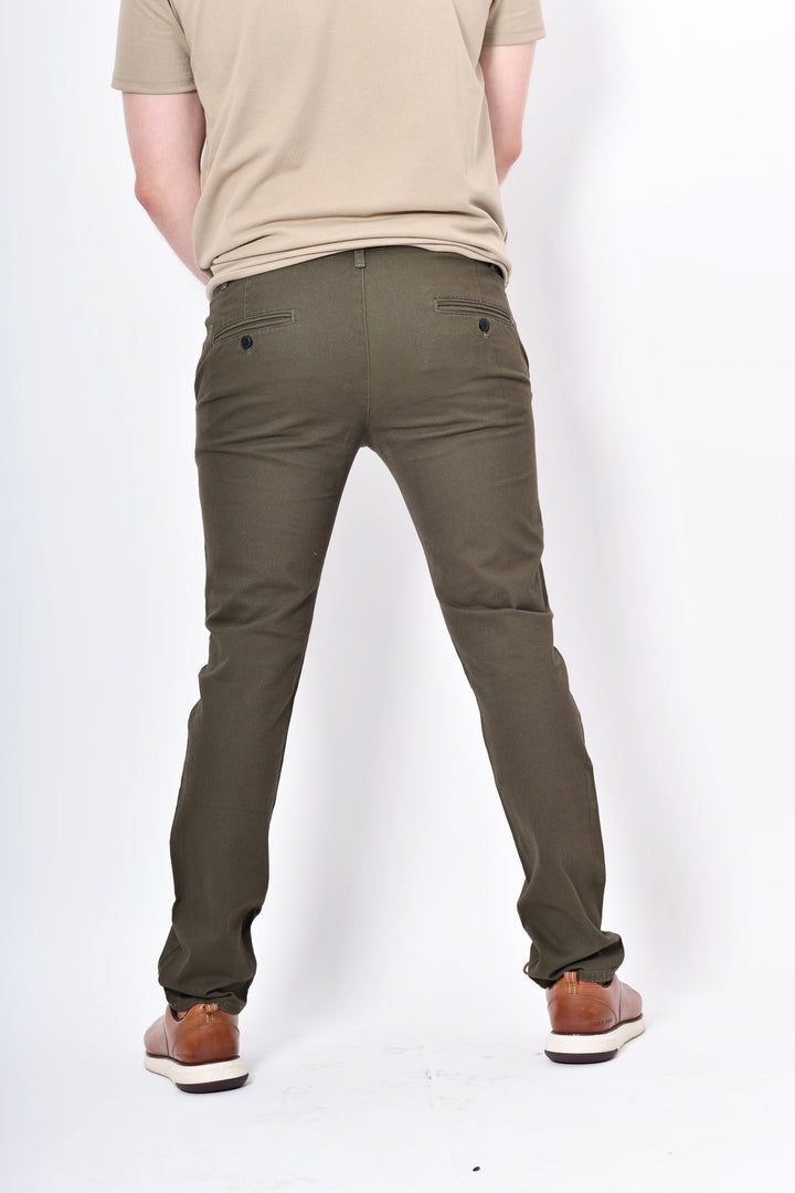 Pantalón de Gabardina - Recto - Verde Olivo