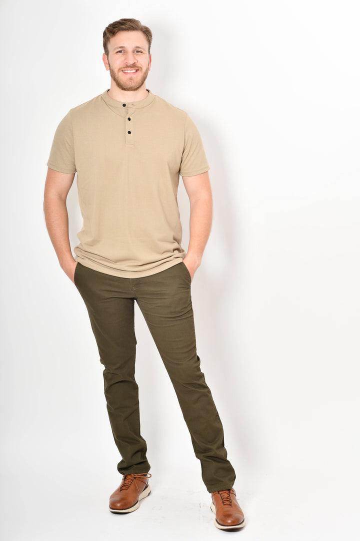 Pantalón de Gabardina - Recto - Verde Olivo