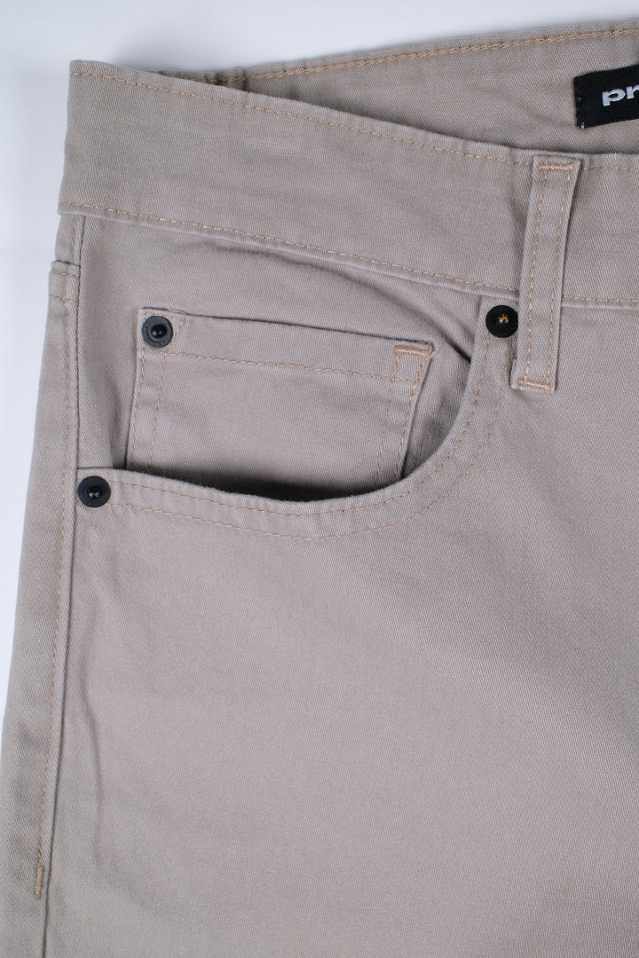 Pantalón de Gabardina - 5 pocket Slim - Beige