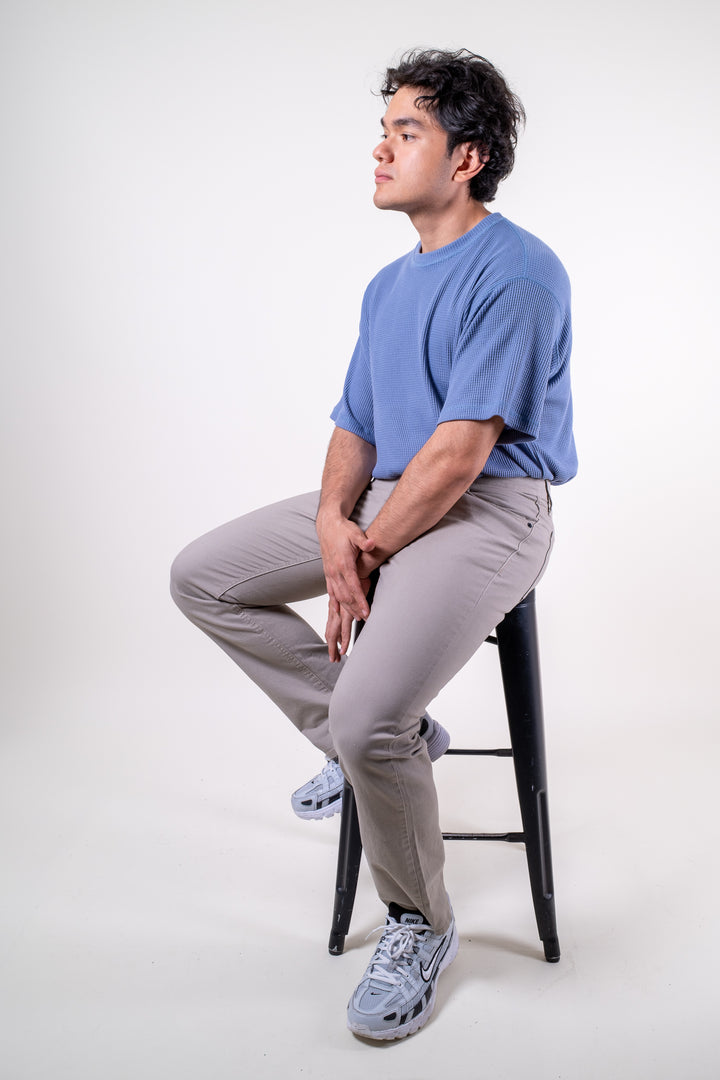 Pantalón de Gabardina - 5 pocket Slim - Beige