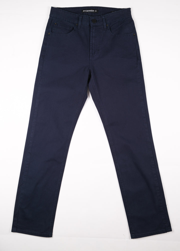 Pantalón de Gabardina - 5 pocket Slim - Azul Marino