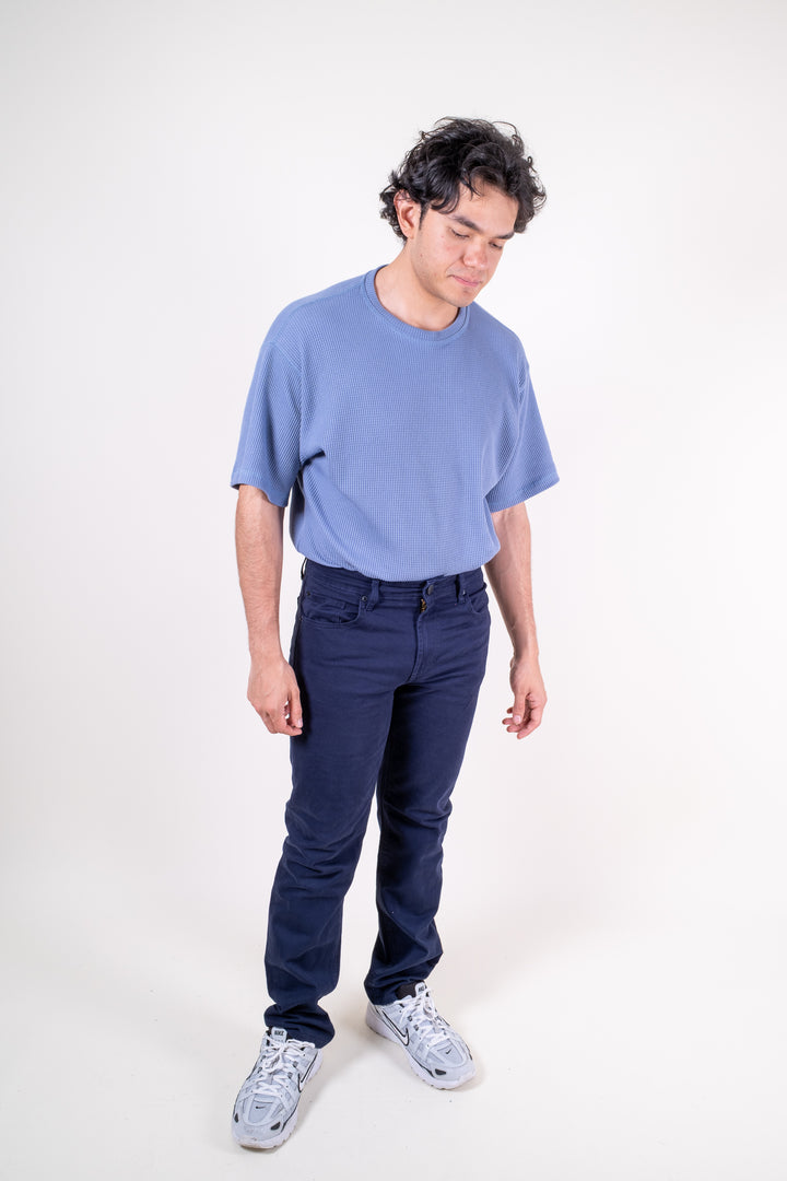 Pantalón de Gabardina - 5 pocket Slim - Azul Marino