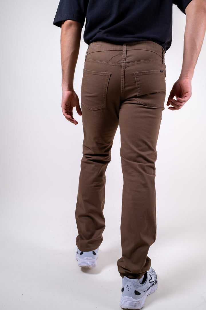 Pantalón de Gabardina - 5 pocket Slim - Tabaco