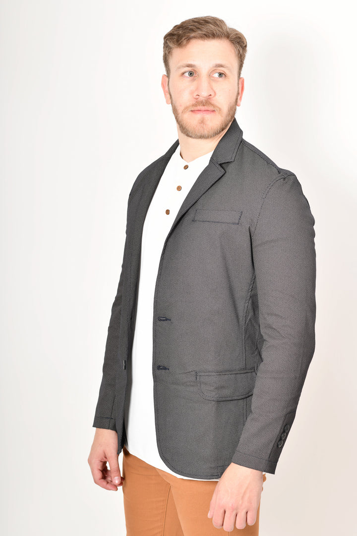 Saco de gabardina - puntos gris