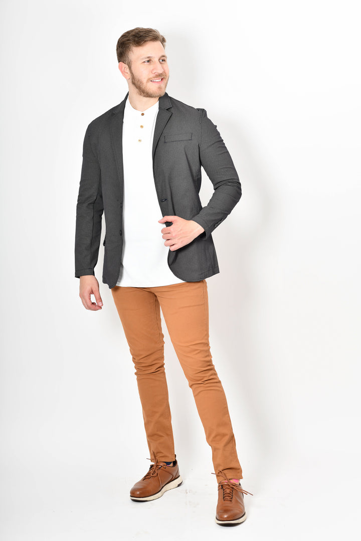 Saco de gabardina - puntos gris