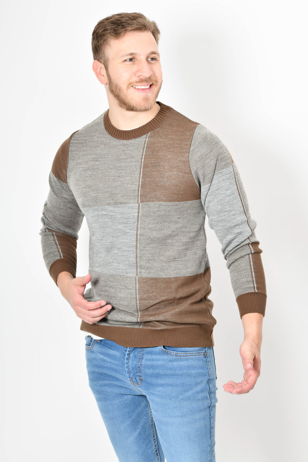 Sueter premium tejido -GRIS CAFÉ