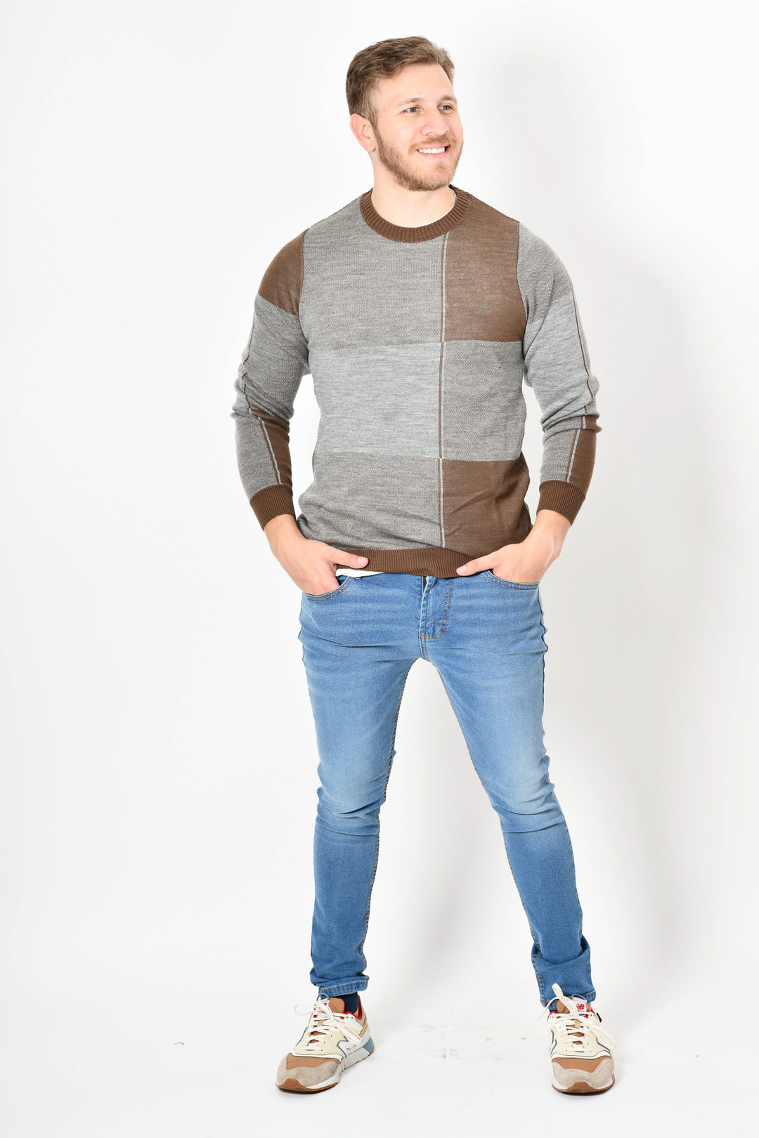 Sueter premium tejido -GRIS CAFÉ