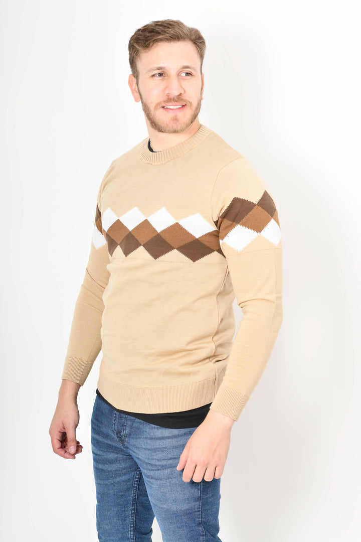 SUÉTER TEJIDO PREMIUM - MICROCENTRO - CAFÉ CLARO